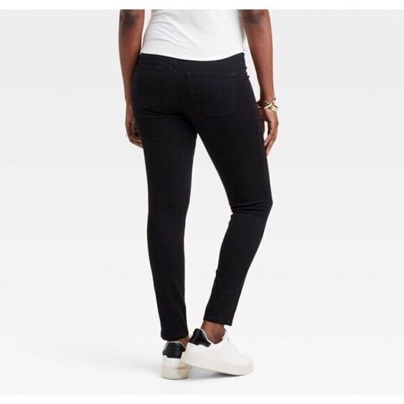 Isabel Maternity Women’s Crossover Panel Maternity Skinny 28 Jeans Black 6 NWT - Picture 3 of 7